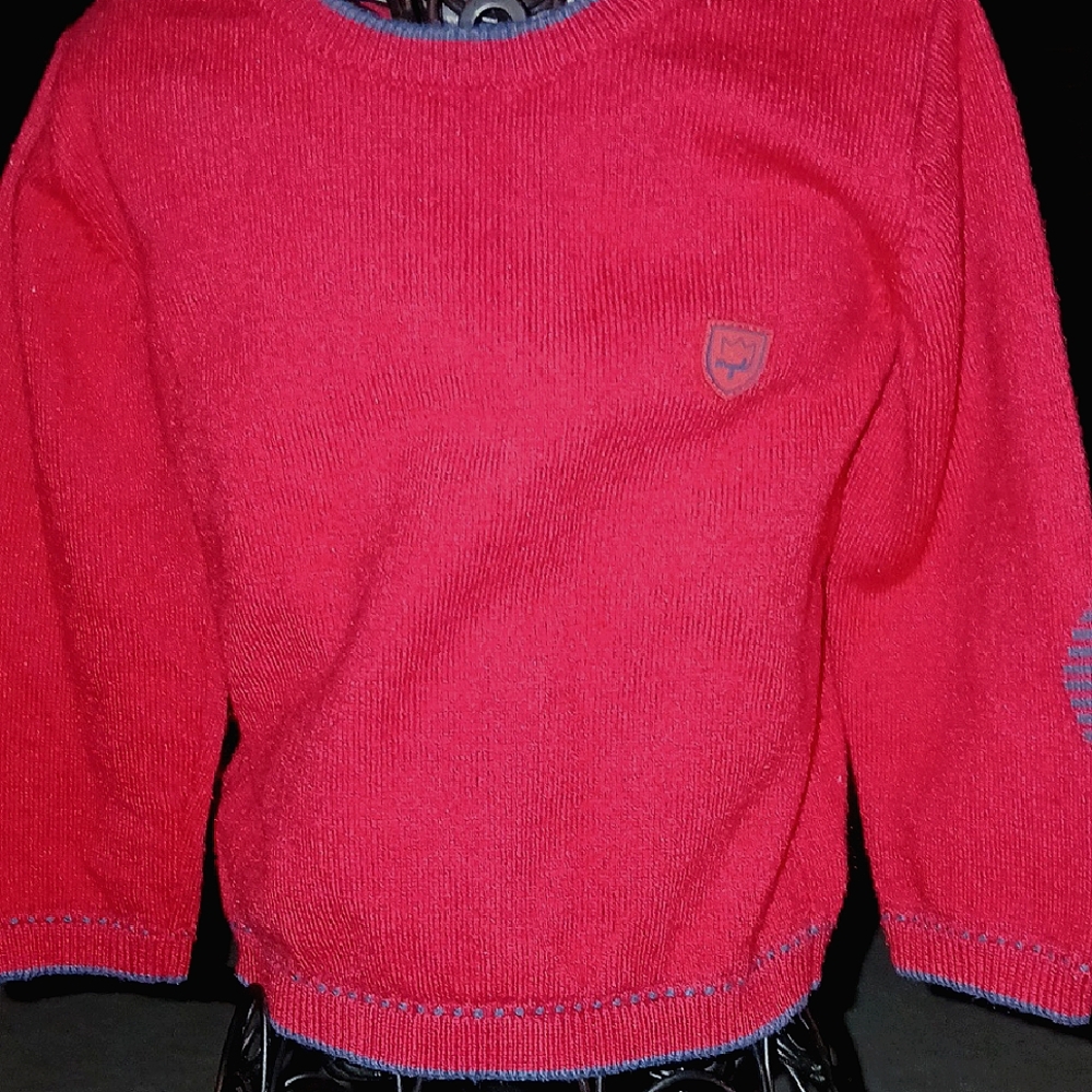 EUC MAYORAL Red Elbow-Patch Infant Sweater, 12mos.